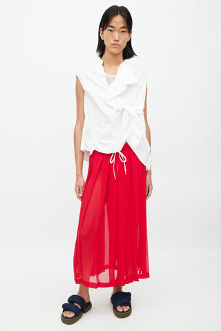 Marni White Oversized Ruffle Blouse