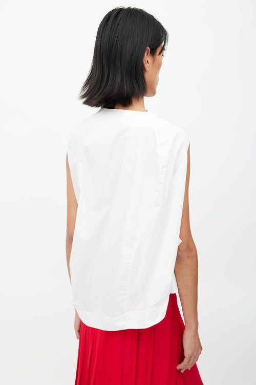 Marni White Oversized Ruffle Blouse