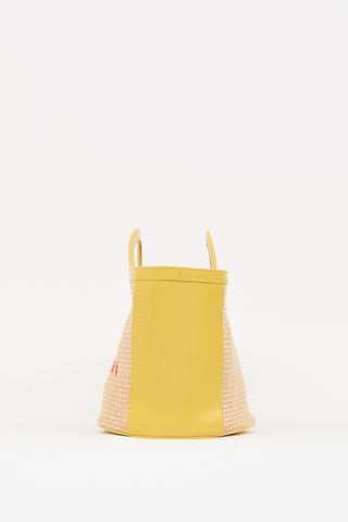 Marni Yellow 
Beige Tropicalia Logo Tote Bag