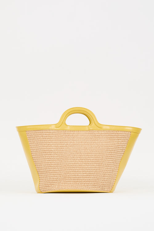 Marni Yellow 
Beige Tropicalia Logo Tote Bag