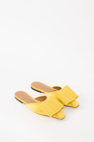 Marni Yellow Satin Bow Mule