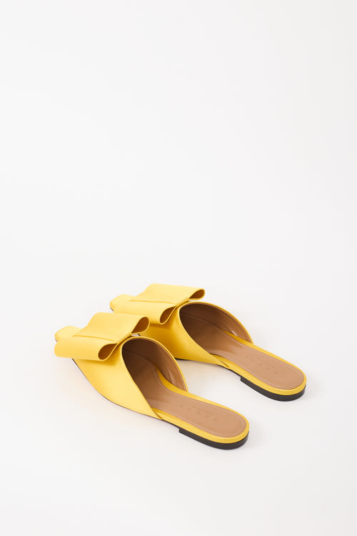 Marni Yellow Satin Bow Mule