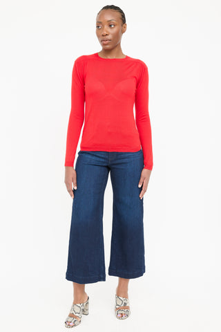 Marni Red Cashmere Knit Top