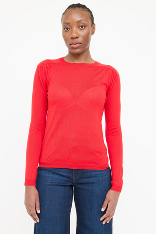 Marni Red Cashmere Knit Top