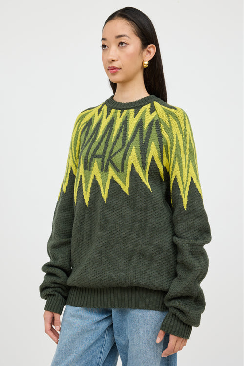 Marni Green Fire Island Logo Sweater