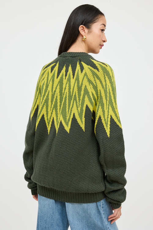 Marni Green Fire Island Logo Sweater