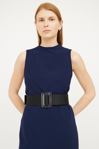 Marni Black Acrylic Buckle Waist Belt