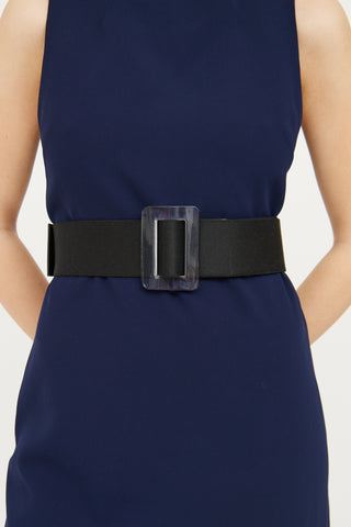 Marni Black Acrylic Buckle Waist Belt