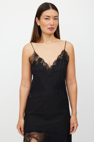 Marques Almeida Black Lace Asymmetrical Dress