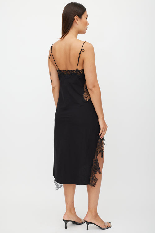 Marques Almeida Black Lace Asymmetrical Dress