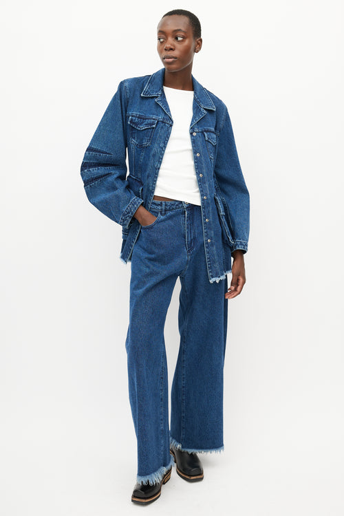 Marques Almeida Blue Denim Cargo Jacket