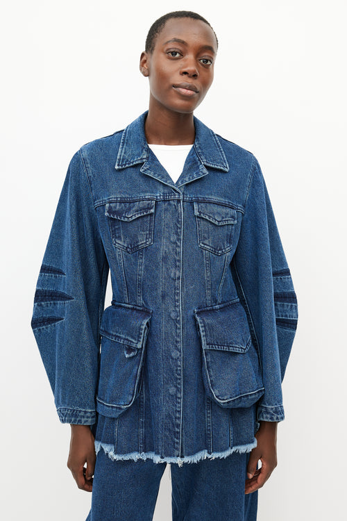 Marques Almeida Blue Denim Cargo Jacket