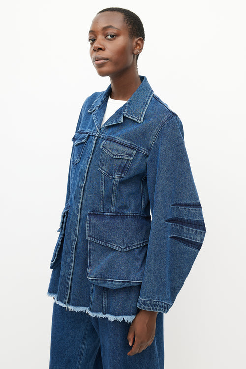 Marques Almeida Blue Denim Cargo Jacket