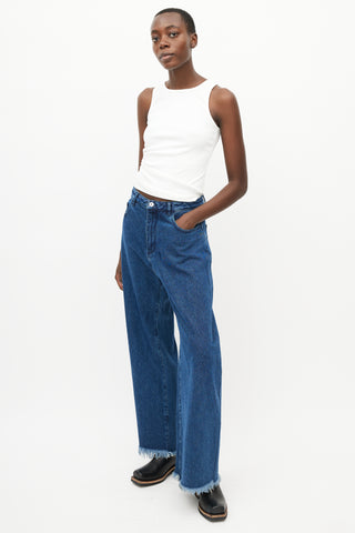 Marques Almeida Blue Denim Wide Leg Jeans