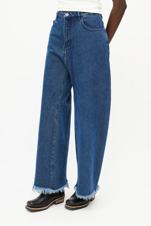 Marques Almeida Blue Denim Wide Leg Jeans