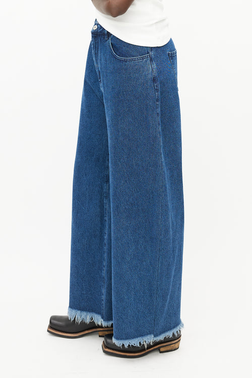 Marques Almeida Blue Denim Wide Leg Jeans