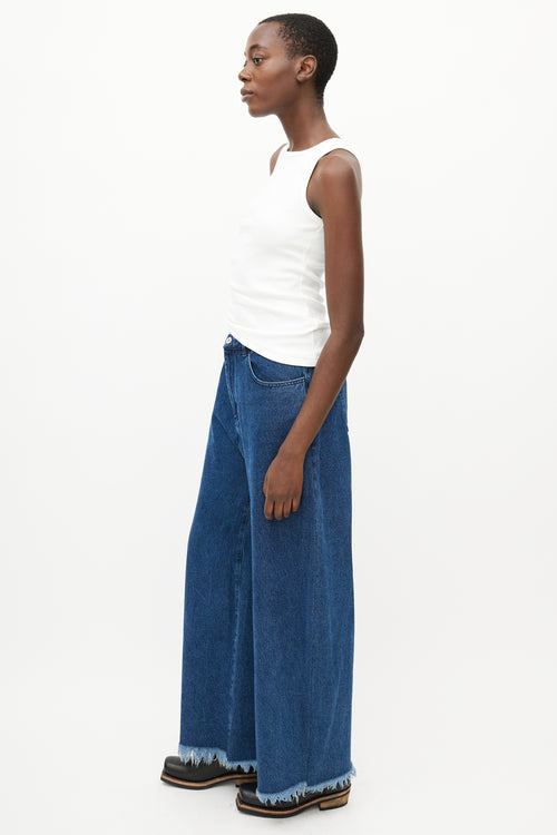 Marques Almeida Blue Denim Wide Leg Jeans