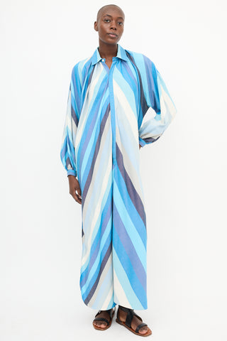 Marrakshi Life Stripe Touareg Collared Dress