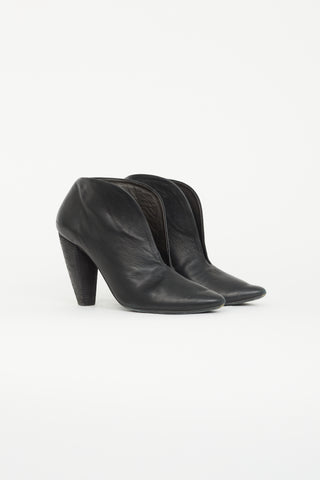 Marsèll Black Leather Cutout Boot