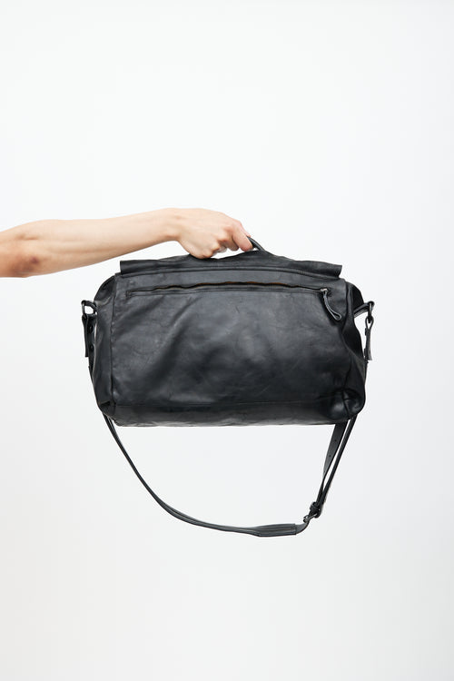 Marsèll Black Leather Messenger Bag