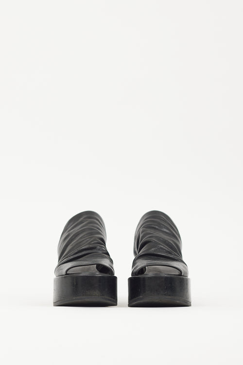 Marsèll Black Leather Platform Sandal