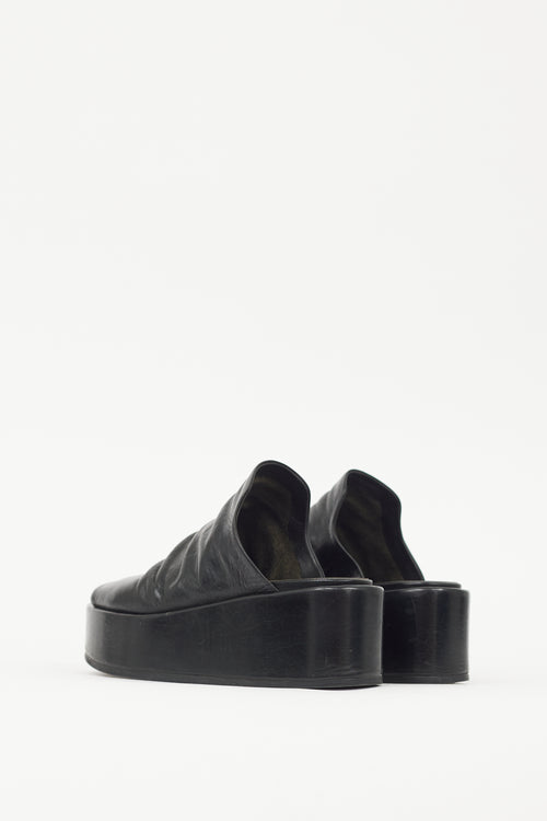 Marsèll Black Leather Platform Sandal