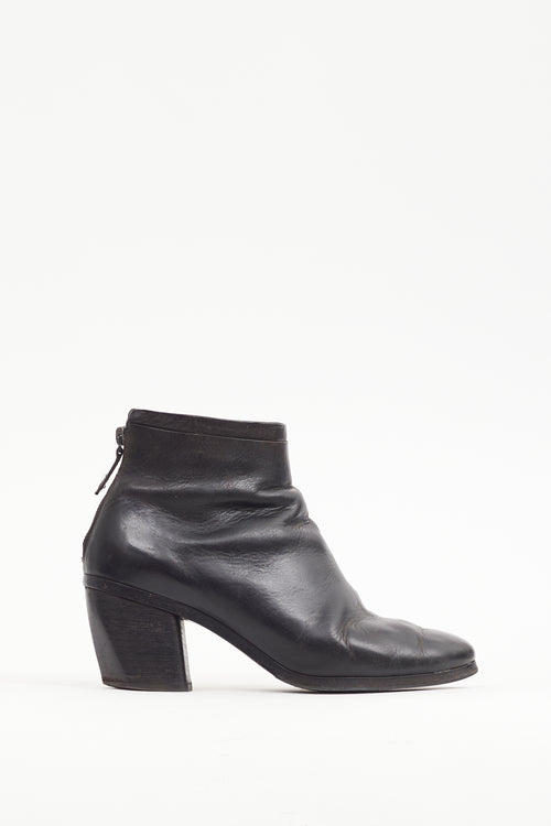 Marsèll Black Leather Sculptural Heel Boot