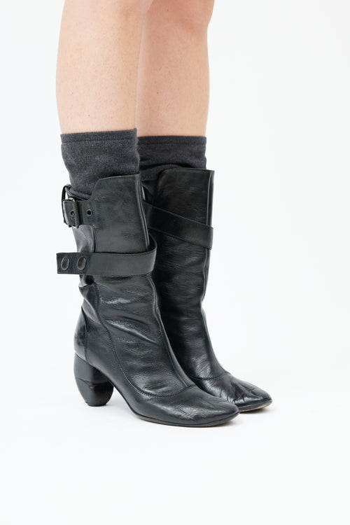 Marsèll Black Leather 
Sock Boot