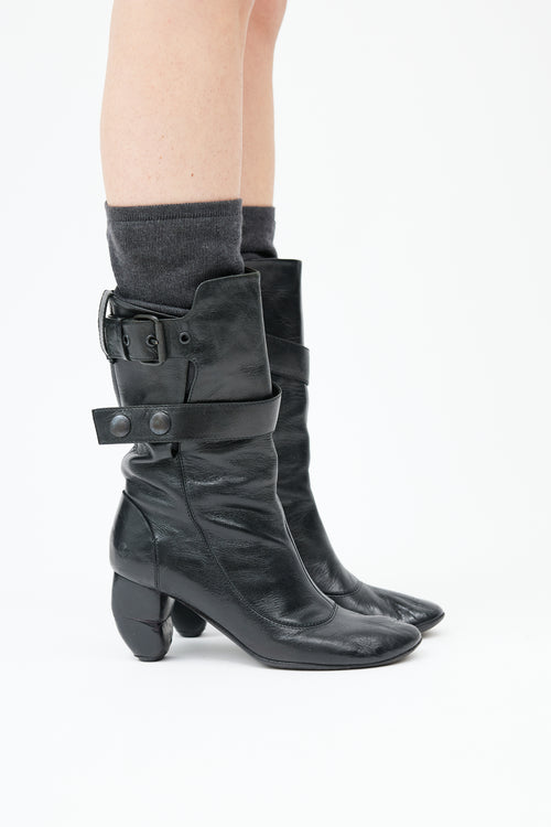  Black Leather 
Sock Boot