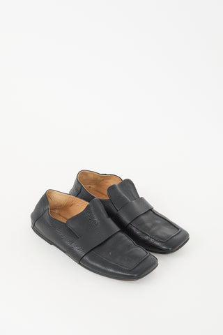 Marsèll Black Pebbled Leather Spatola Loafer