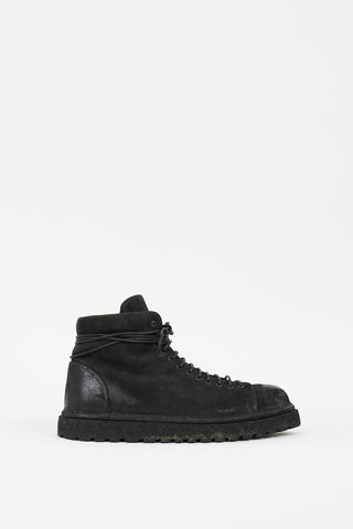 Marsèll Black Suede Lace Up Boot