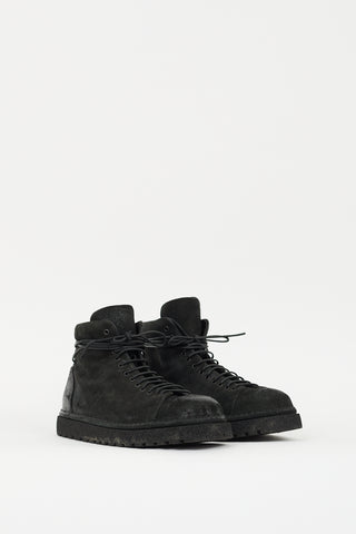 Marsèll Black Suede Lace Up Boot