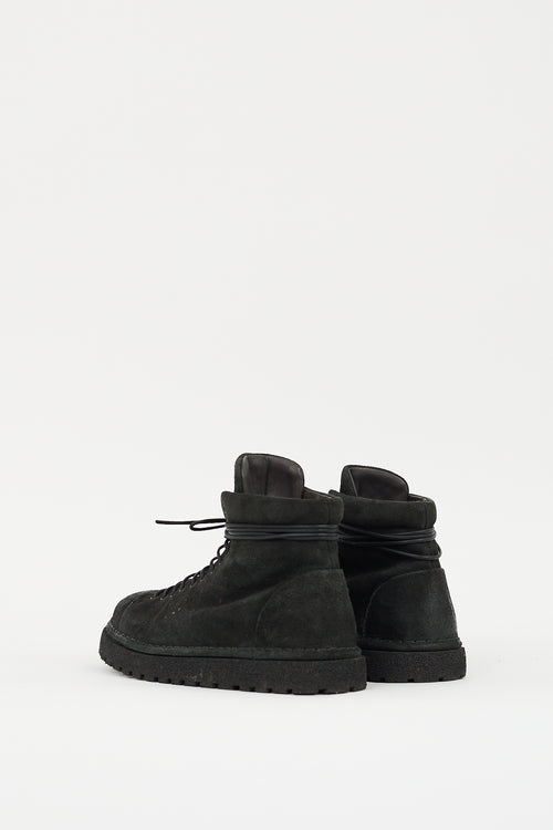 Marsèll Black Suede Lace Up Boot