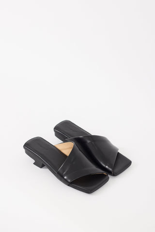 Marsèll Black Leather Scalino Heeled Mule