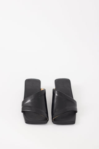 Marsèll Black Leather Scalino Heeled Mule