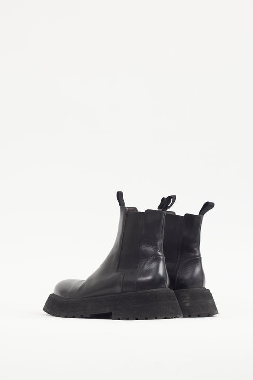 Marsèll Black Leather Chunky Sole Chelsea Boot