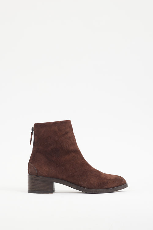 Marsèll Brown Distressed Suede Ankle Boot