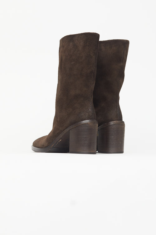 Marsèll Dark Brown Suede Heeled Boot