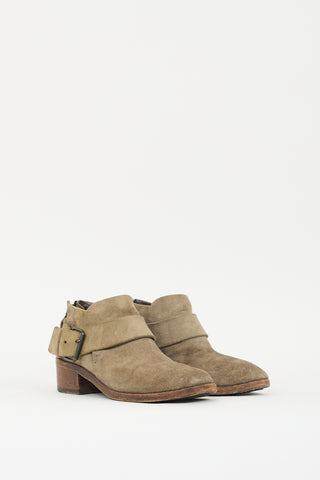 Marsèll Taupe Suede Buckled Ankle Boot