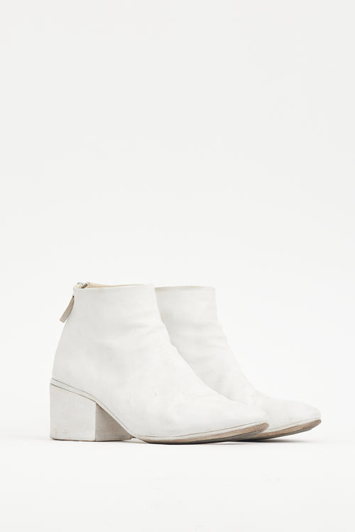 Marsèll White Painted Leather Boot