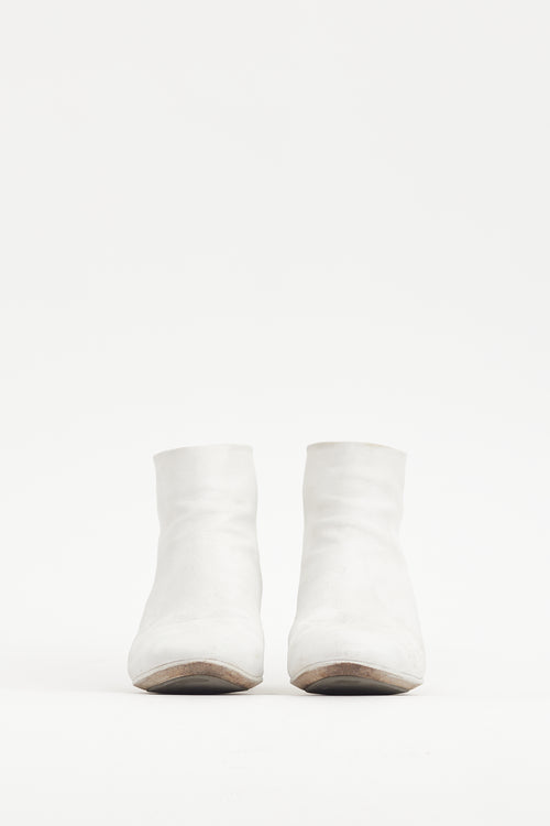 Marsèll White Painted Leather Boot