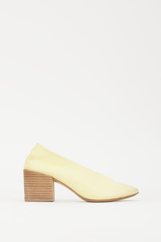 Marsèll Yellow 
Brown Leather Rounded Toe Pump