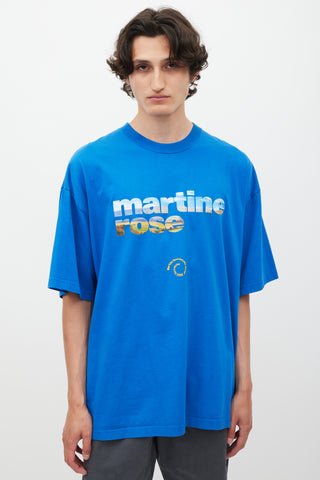 Martine Rose 2021 Blue 
Multicolour Goodside Logo T-Shirt