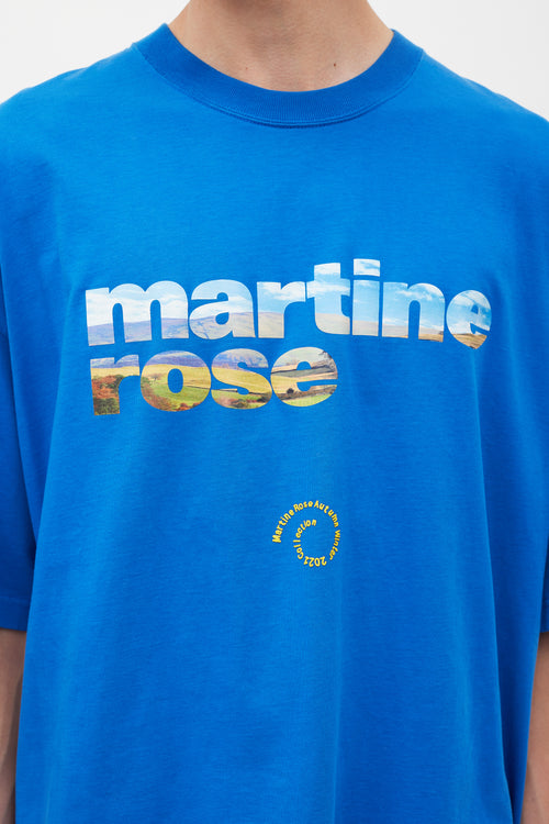 Martine Rose 2021 Blue 
Multicolour Goodside Logo T-Shirt