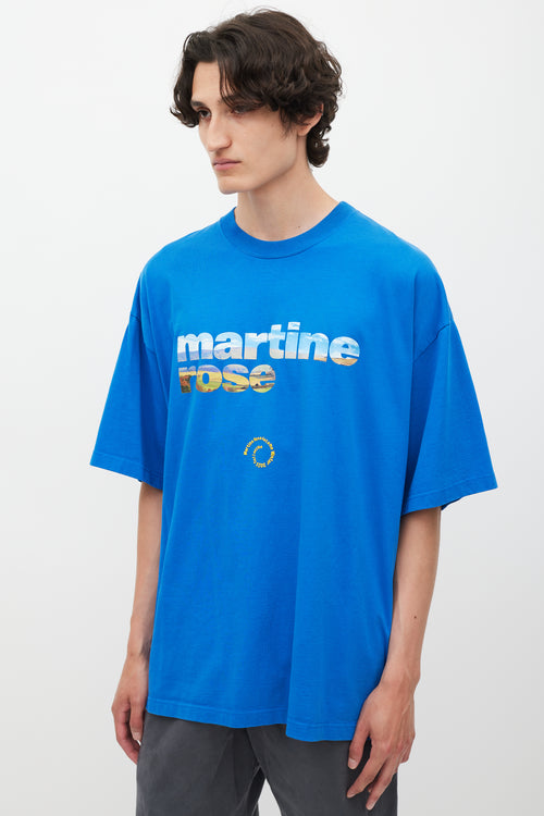 Martine Rose 2021 Blue 
Multicolour Goodside Logo T-Shirt