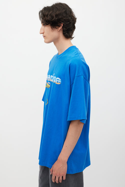 Martine Rose 2021 Blue 
Multicolour Goodside Logo T-Shirt