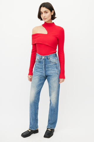 Martine Rose Blue Washed Zip Denim Jeans