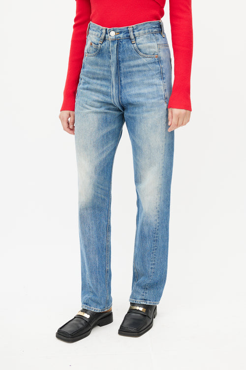 Martine Rose Blue Washed Zip Denim Jeans