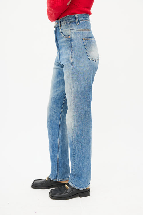 Martine Rose Blue Washed Zip Denim Jeans