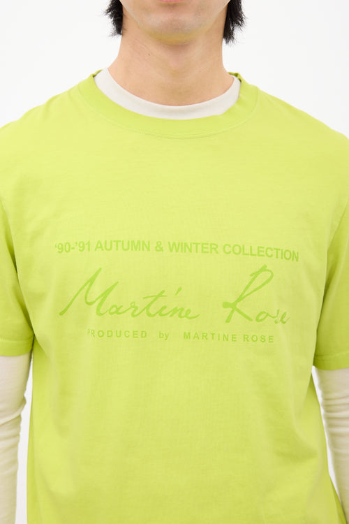 Martine Rose Green Logo T-Shirt